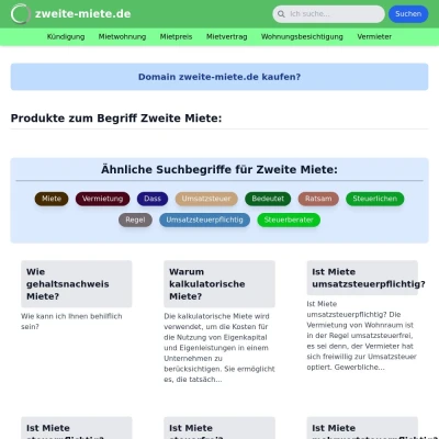 Screenshot zweite-miete.de