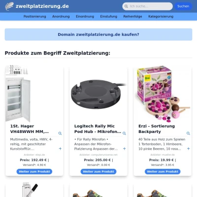 Screenshot zweitplatzierung.de