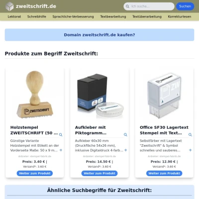 Screenshot zweitschrift.de