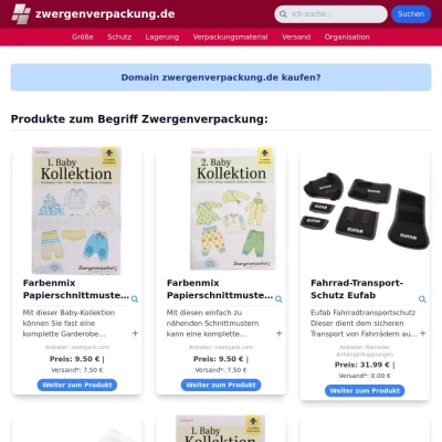 Screenshot zwergenverpackung.de