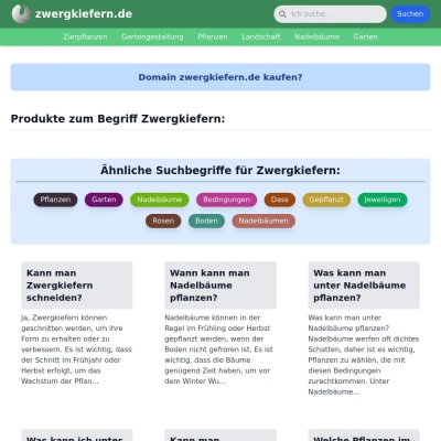 Screenshot zwergkiefern.de