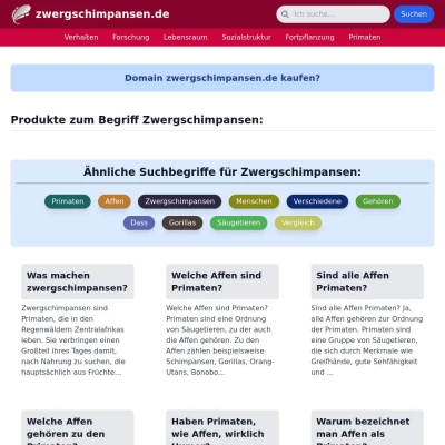 Screenshot zwergschimpansen.de