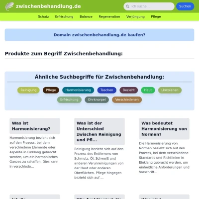 Screenshot zwischenbehandlung.de