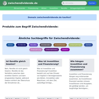 Screenshot zwischendividende.de