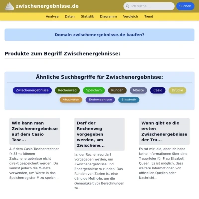 Screenshot zwischenergebnisse.de