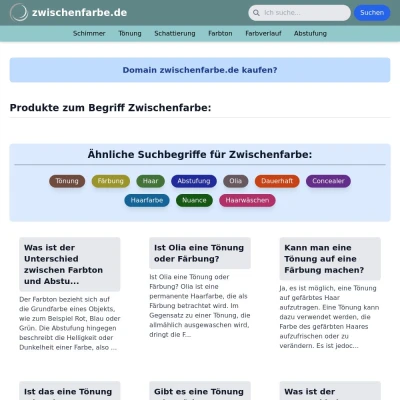 Screenshot zwischenfarbe.de