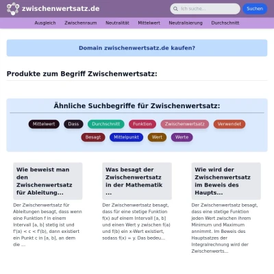 Screenshot zwischenwertsatz.de