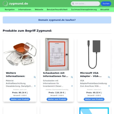 Screenshot zygmund.de