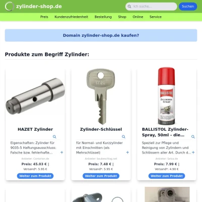 Screenshot zylinder-shop.de