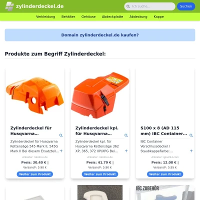 Screenshot zylinderdeckel.de