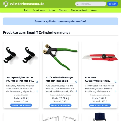 Screenshot zylinderhemmung.de