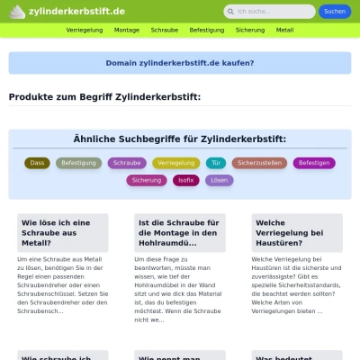 Screenshot zylinderkerbstift.de