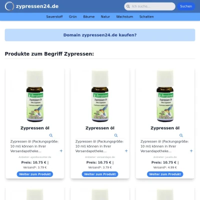 Screenshot zypressen24.de