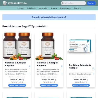 Screenshot zytoskelett.de